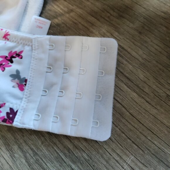 Cacique White Floral Lightly Line T-shirt Bra Size 46C - Picture 6 of 7